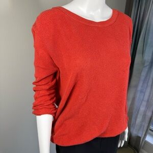 Wilfred Aritzia silk cashmere blend red orange lightweight sweater medium